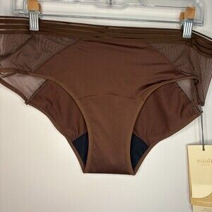 SAALT Wear NEW Period Underwear Womens XXL Brown High Absorbency Pantie Hipster